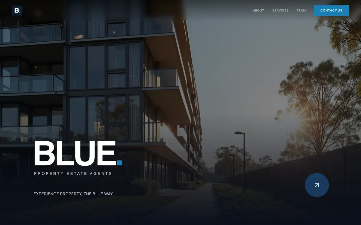 Blue. Property website preview
